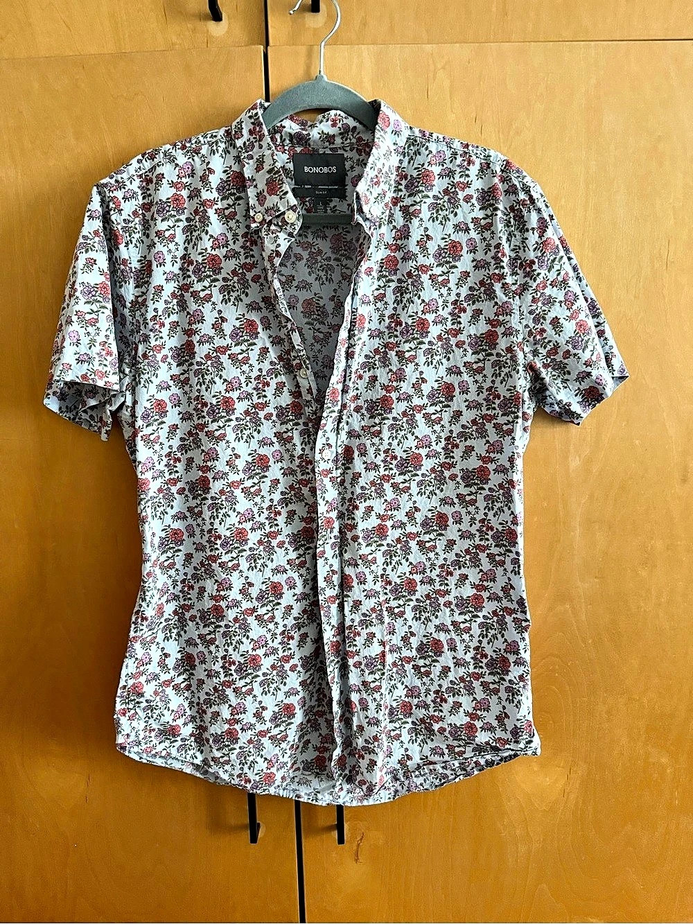 Bonobos Short Sleeve Slim Fit Floral Button Down Shirt Large long